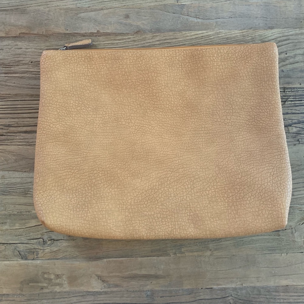 Free People vegan leather large pouch clutch